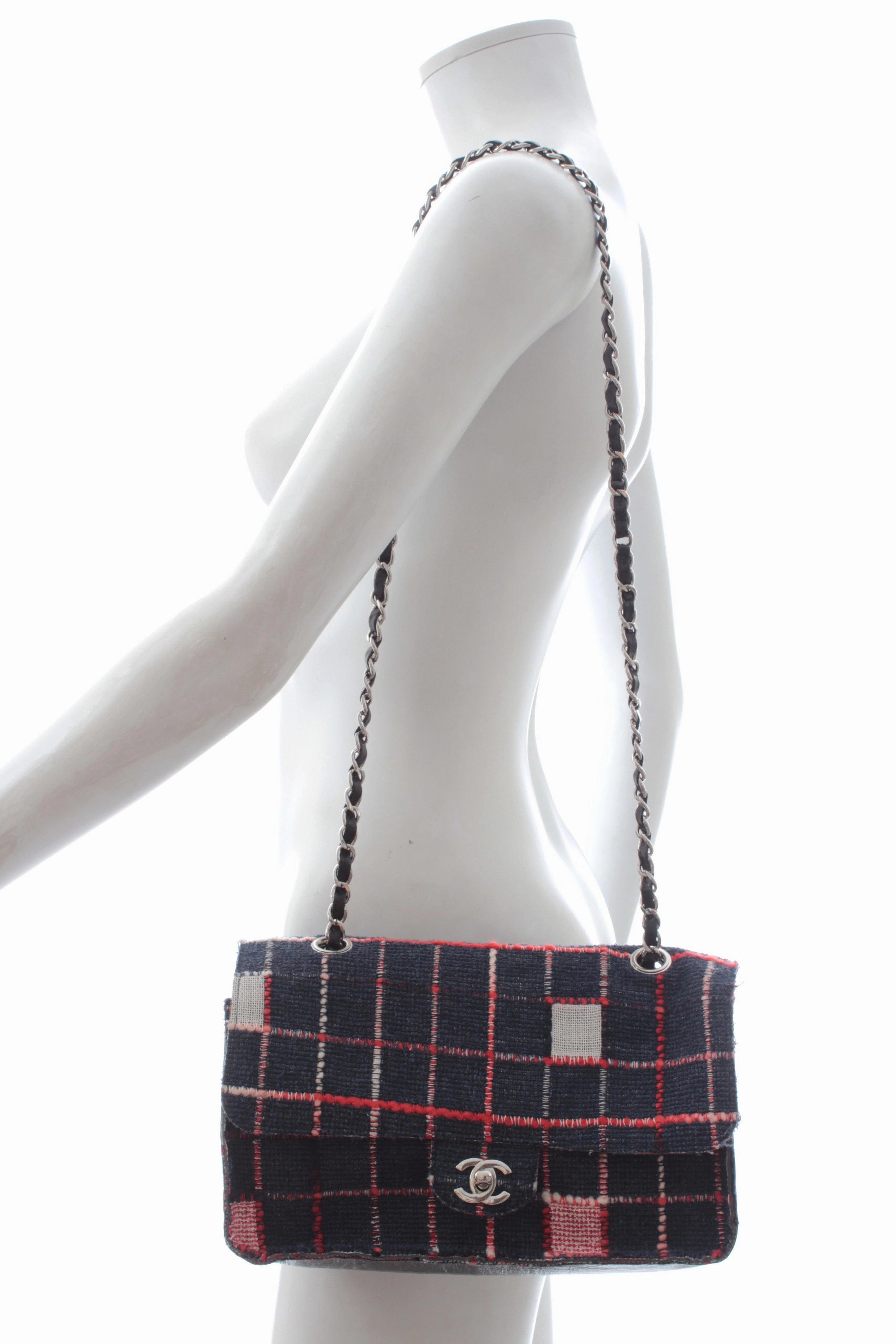 Chanel Limited Edition Woven Check and Leather Flap Bag (A66257)
