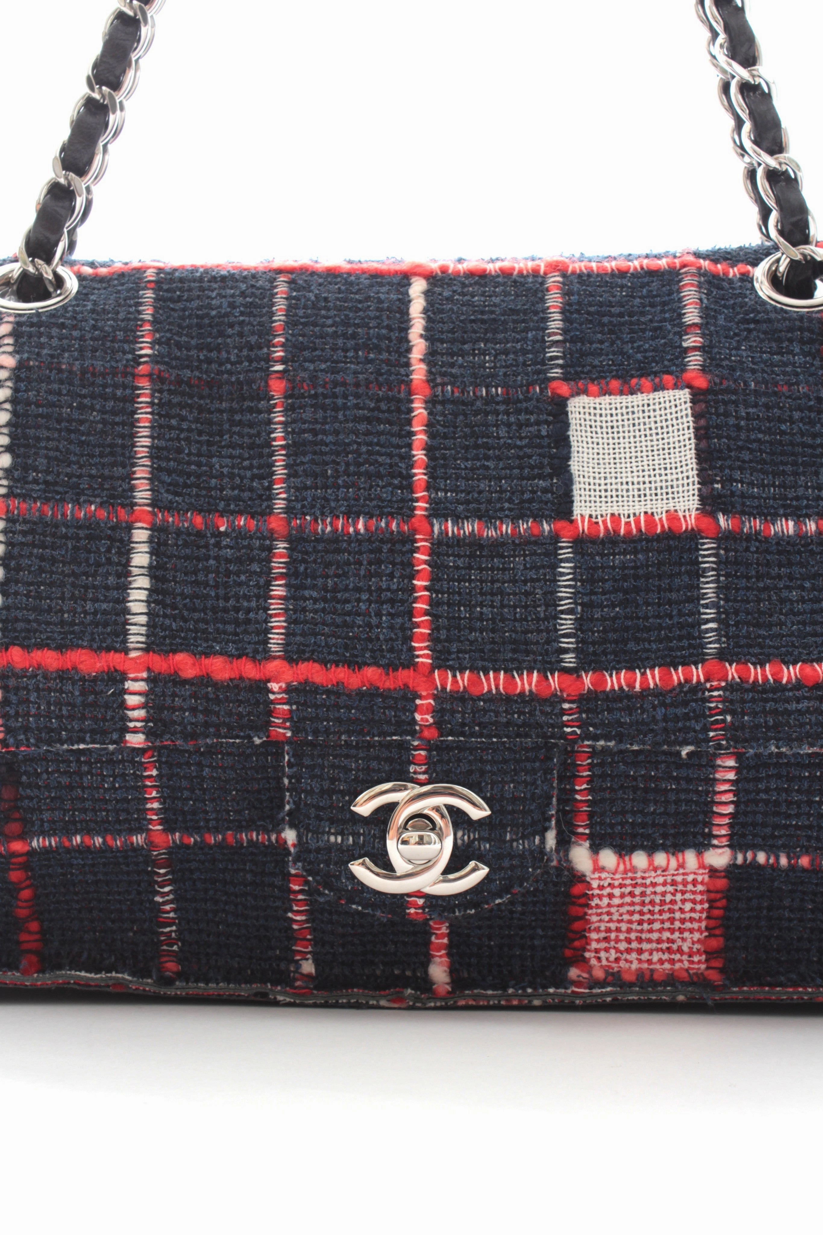Chanel Limited Edition Woven Check and Leather Flap Bag (A66257)