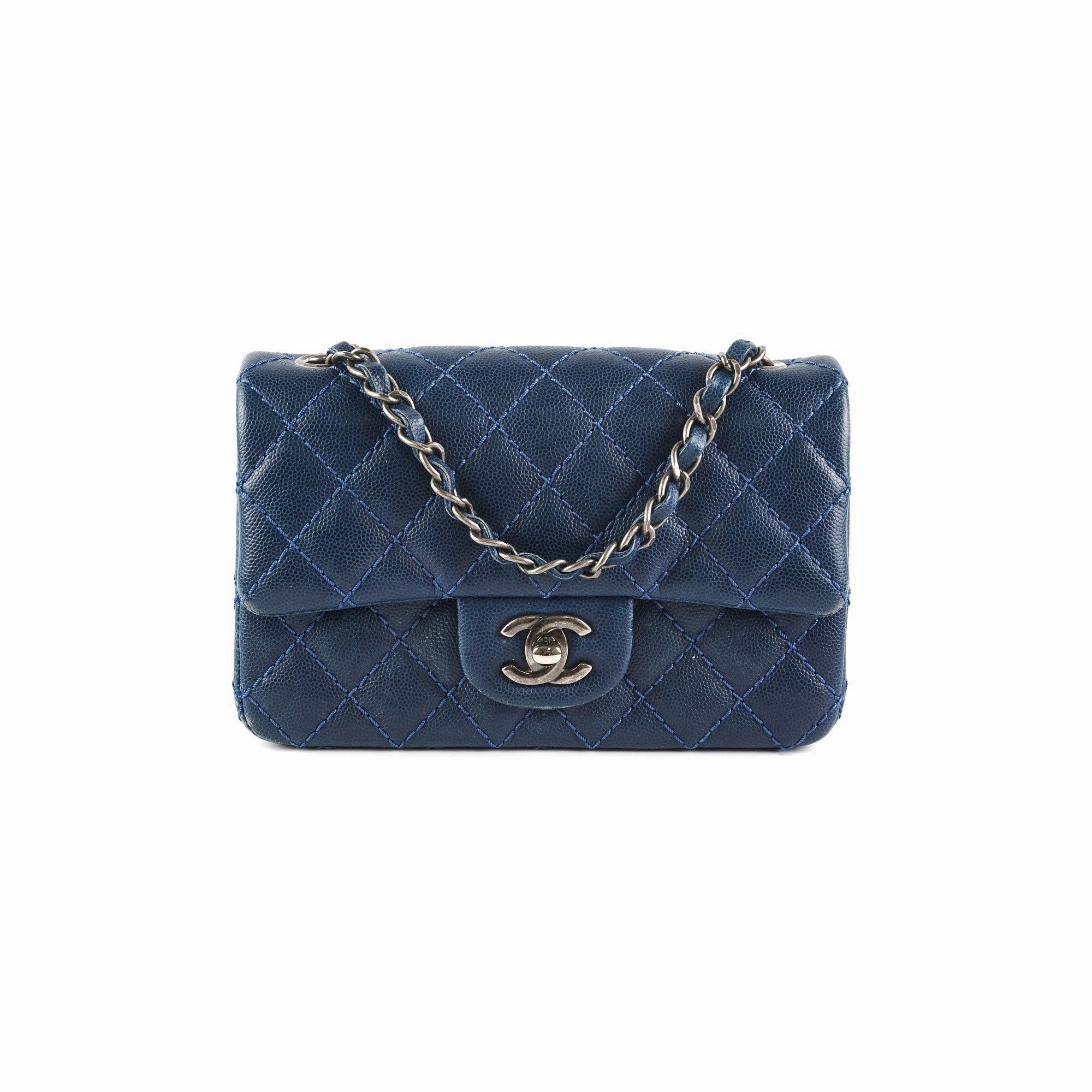 Chanel Mini Rectangular Blue Caviar