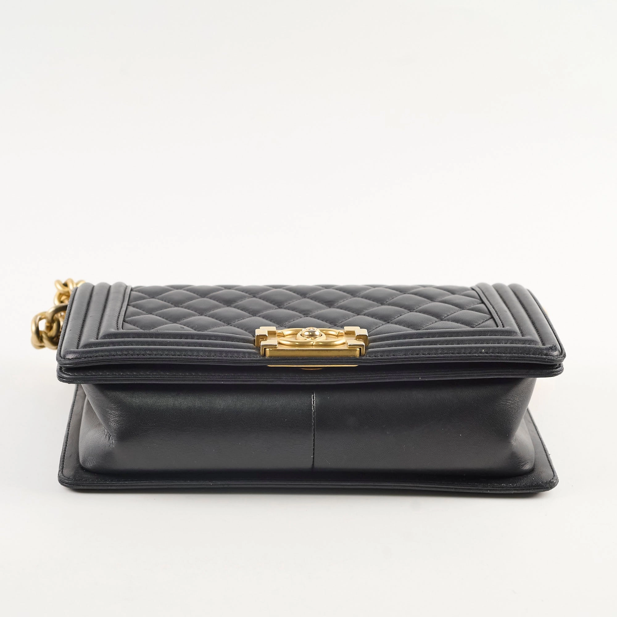 Chanel Old Medium Boy Bag Lambskin Black