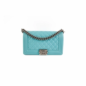 Chanel Old Medium Boy Blue Crossbody Bag