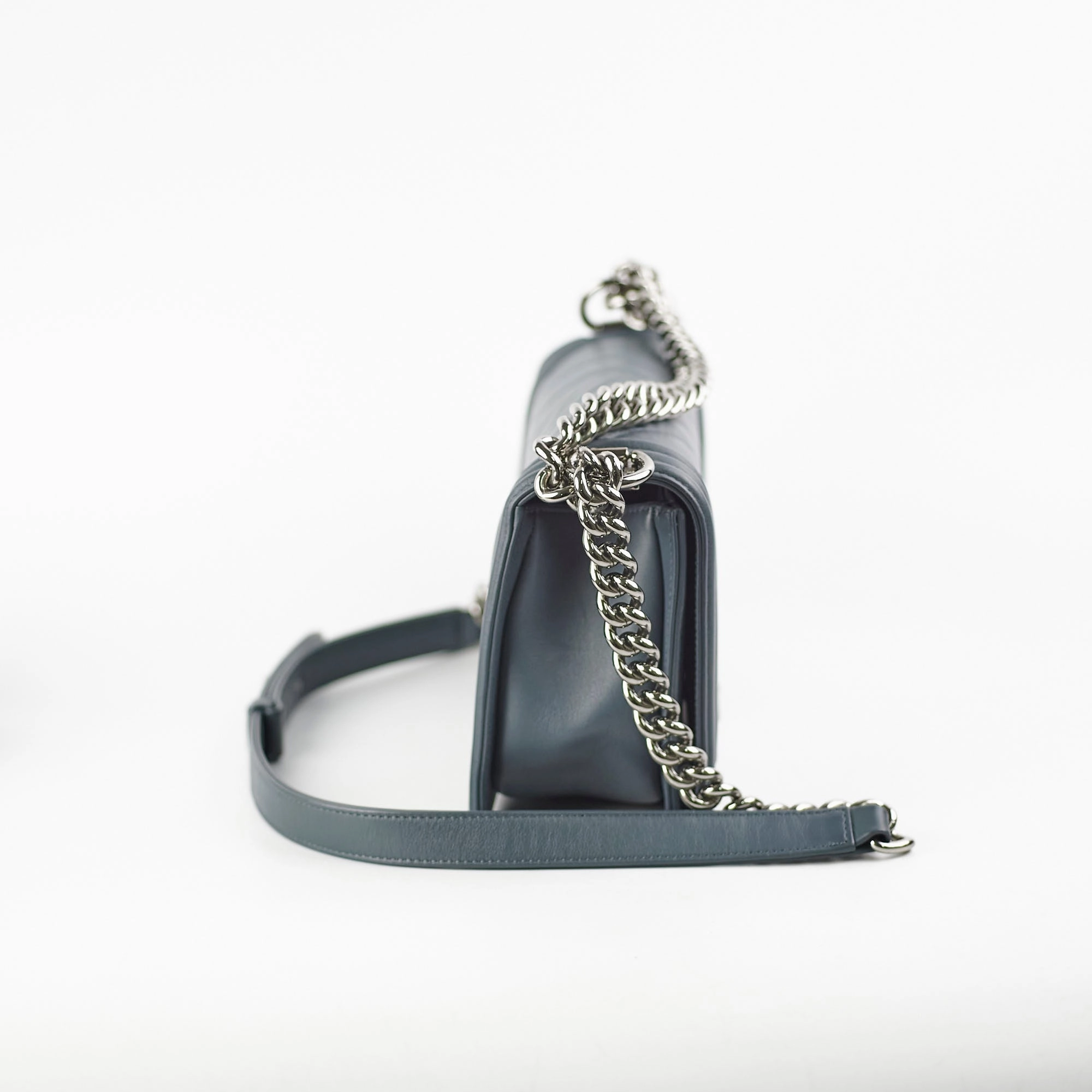 Chanel Old Medium Chevron Boy Grey