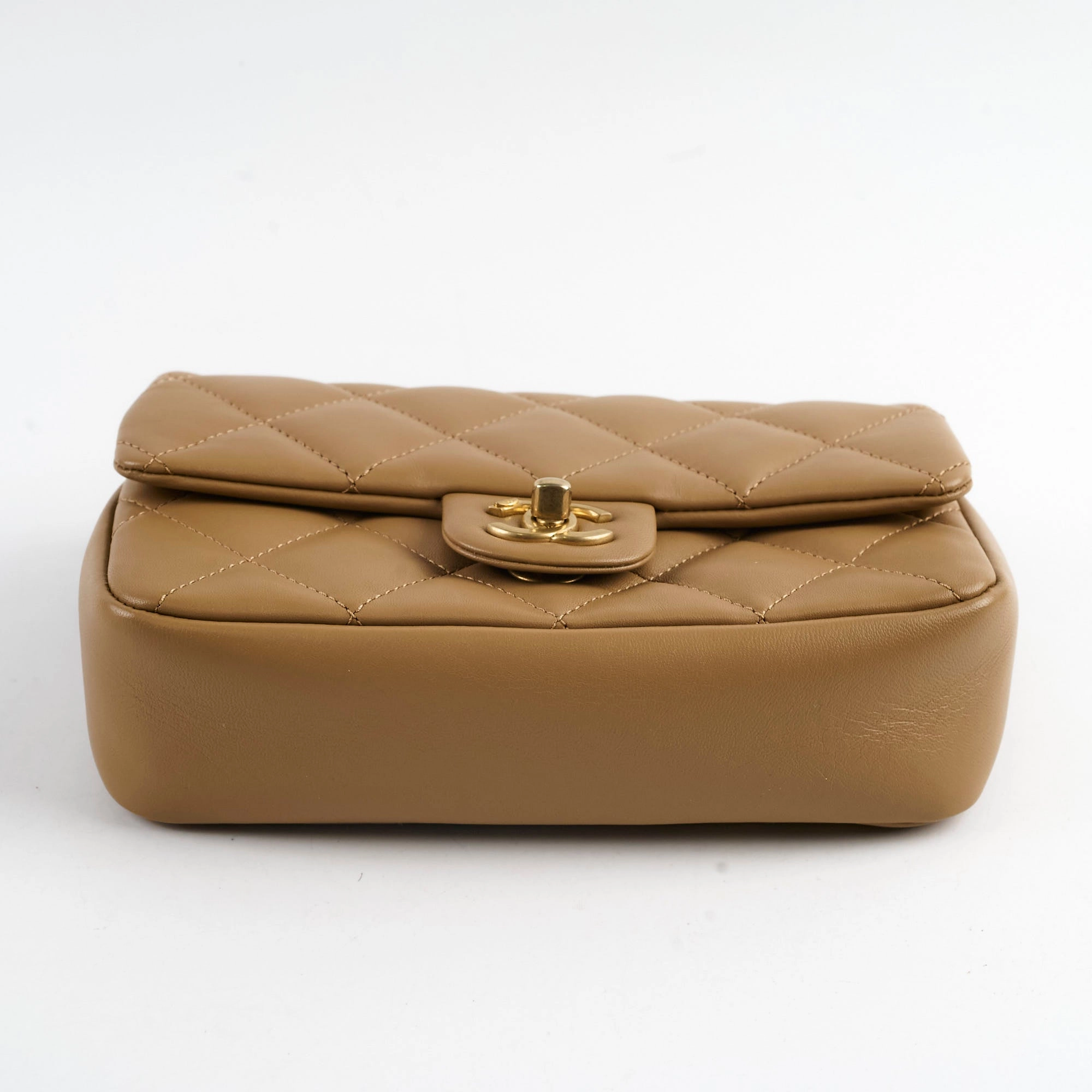 Chanel seasonal flap dark beige (microchip)