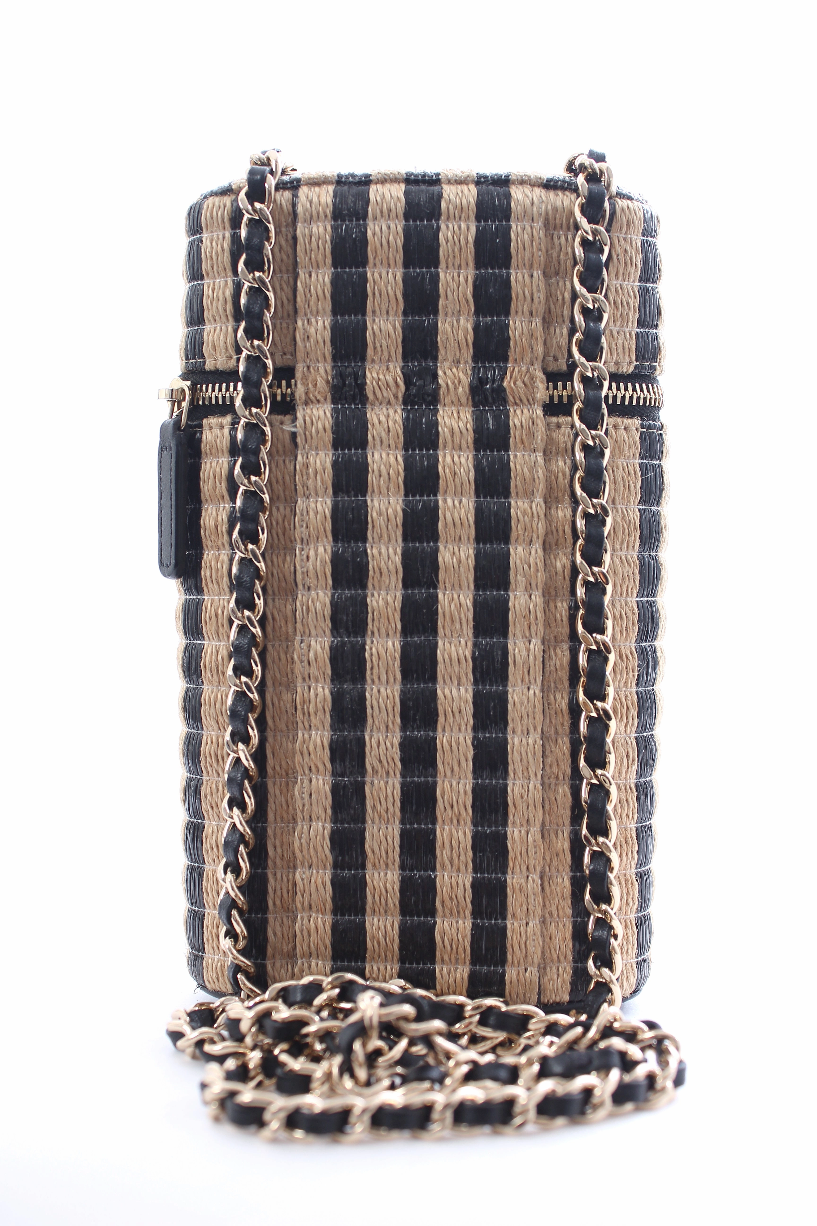 Chanel Striped Raffia Vanity 21P Crossbody Bag - Limited Edition