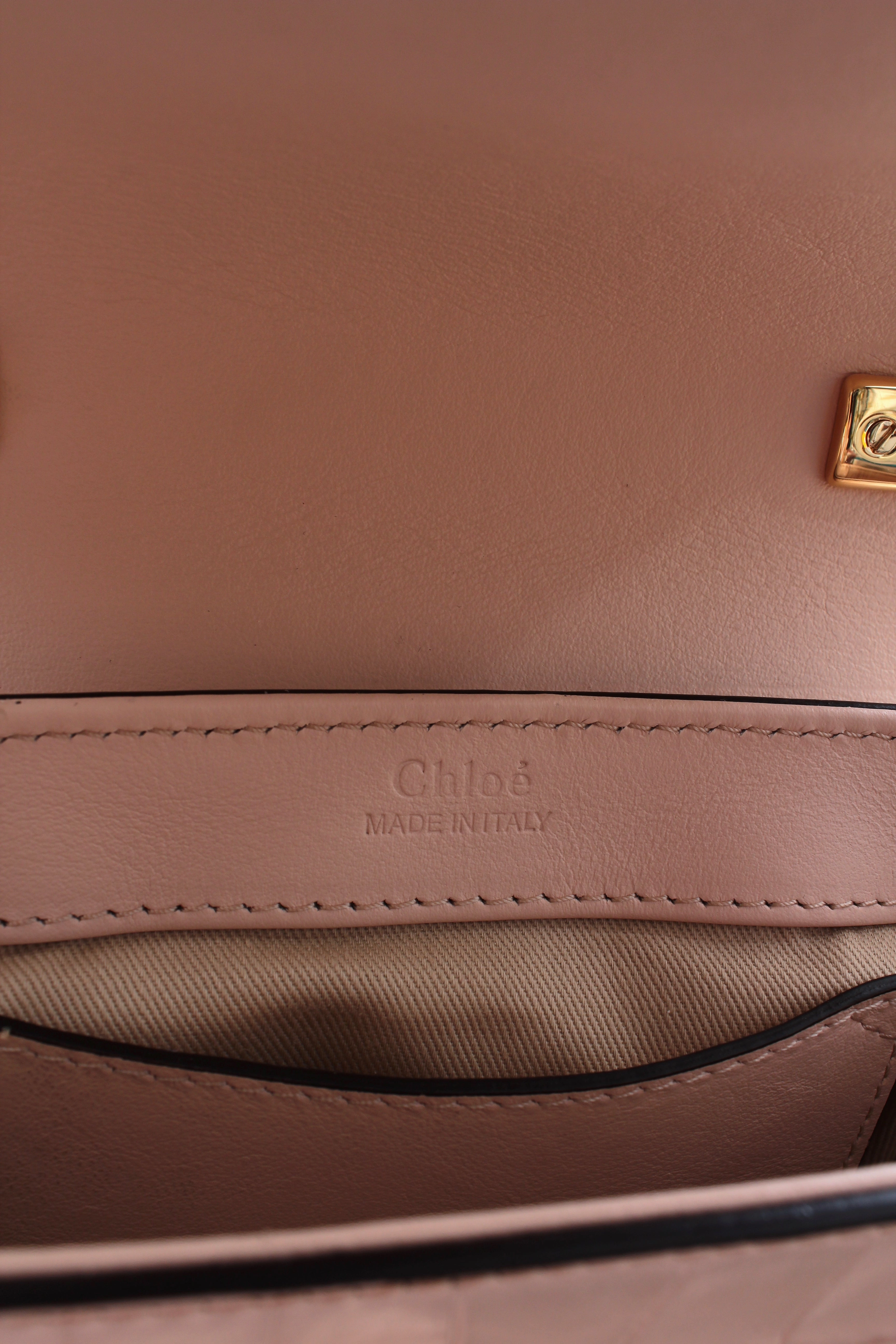 Chlo?? C Mini Smooth and Croc-Effect Leather Bag