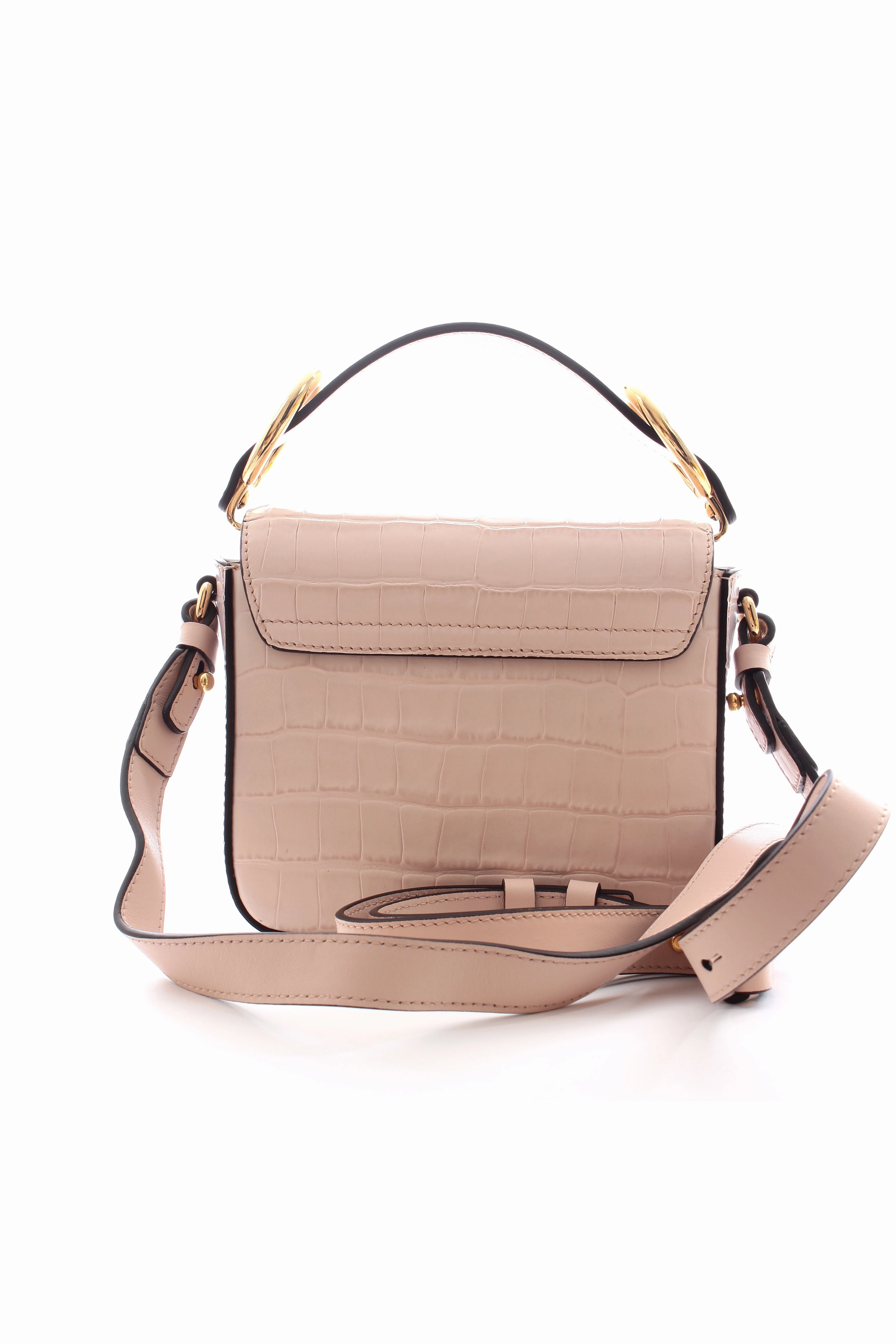 Chlo?? C Mini Smooth and Croc-Effect Leather Bag