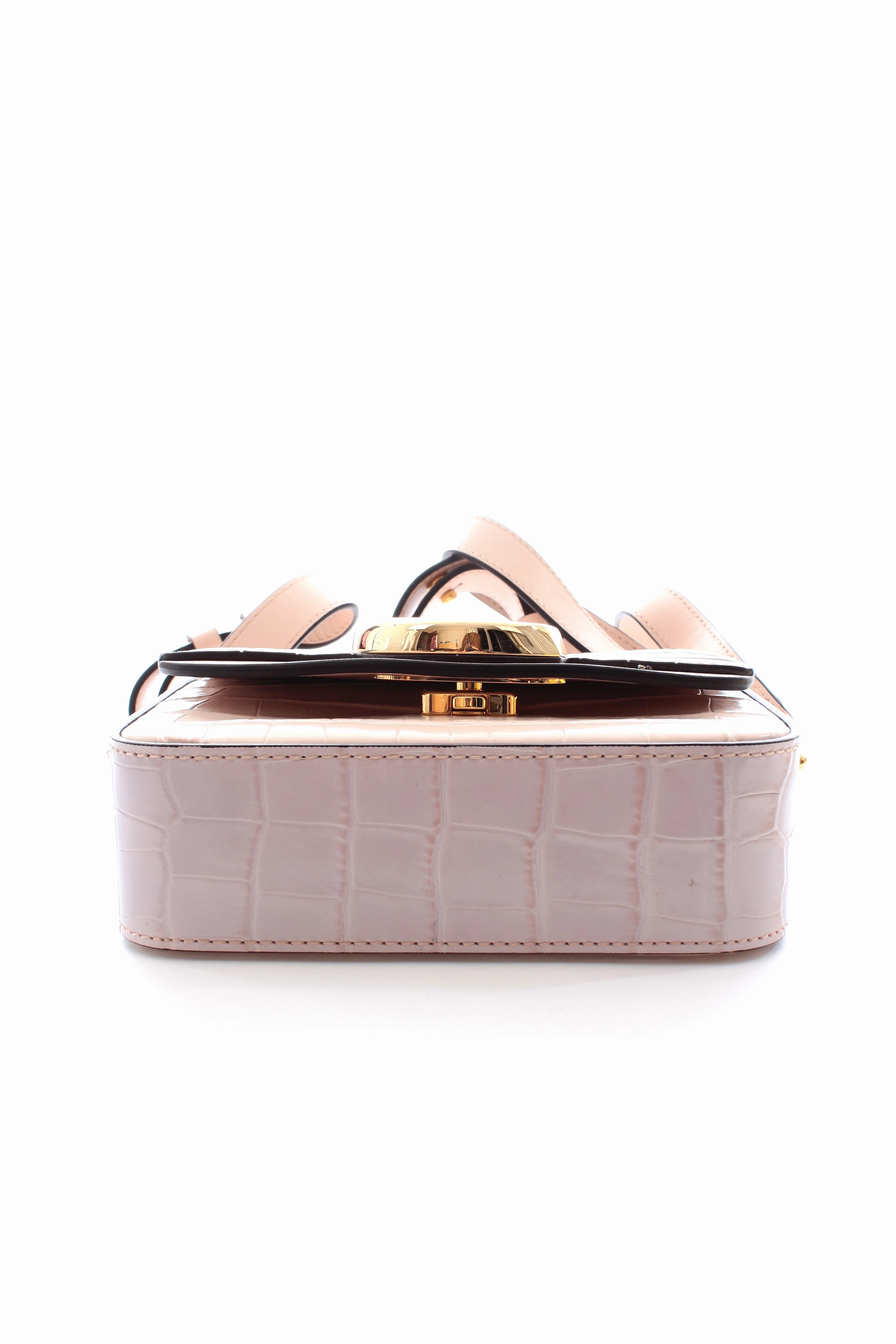 Chlo?? C Mini Smooth and Croc-Effect Leather Bag