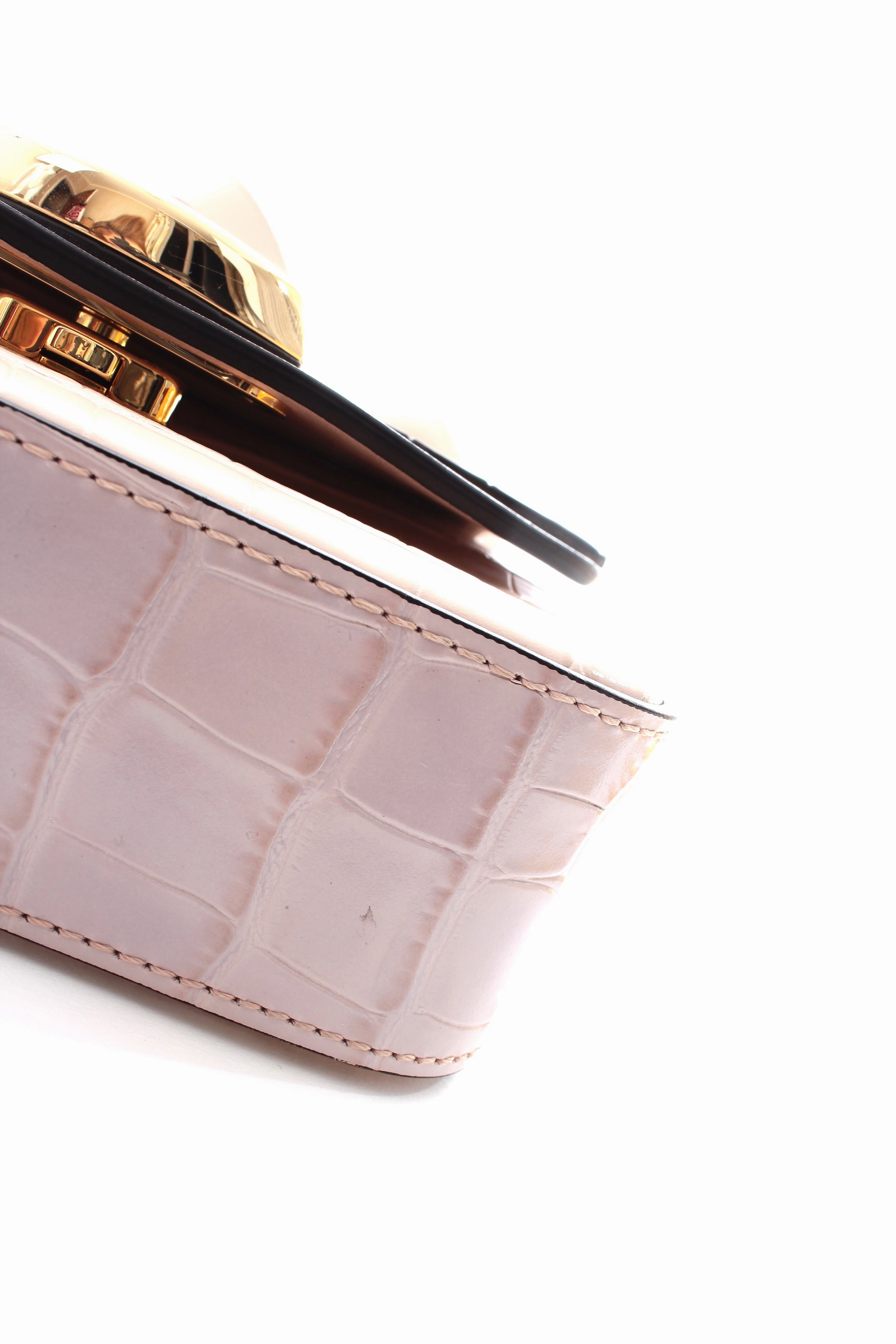 Chlo?? C Mini Smooth and Croc-Effect Leather Bag