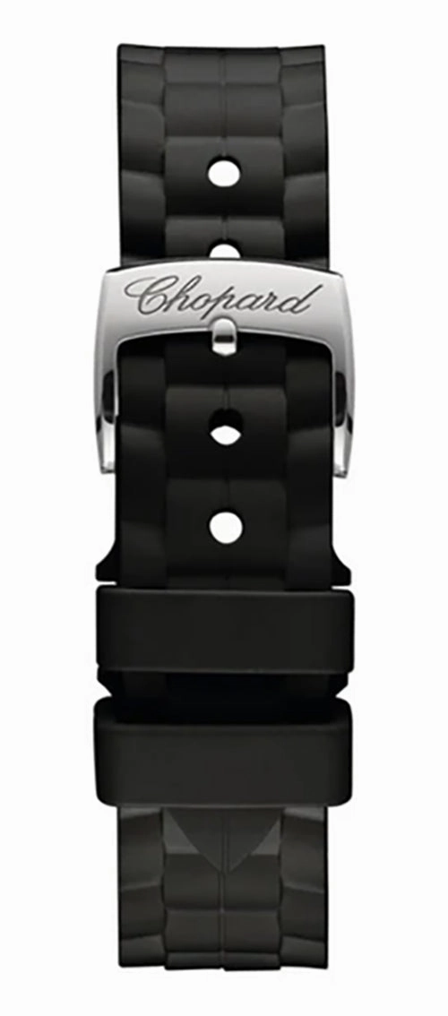 Chopard Happy Sport 18K Rose Gold & Stainless Steel White Dial White Rubber Interchangeable Black Rubber Strap Diamonds Quartz Womens Watch 278590-6001