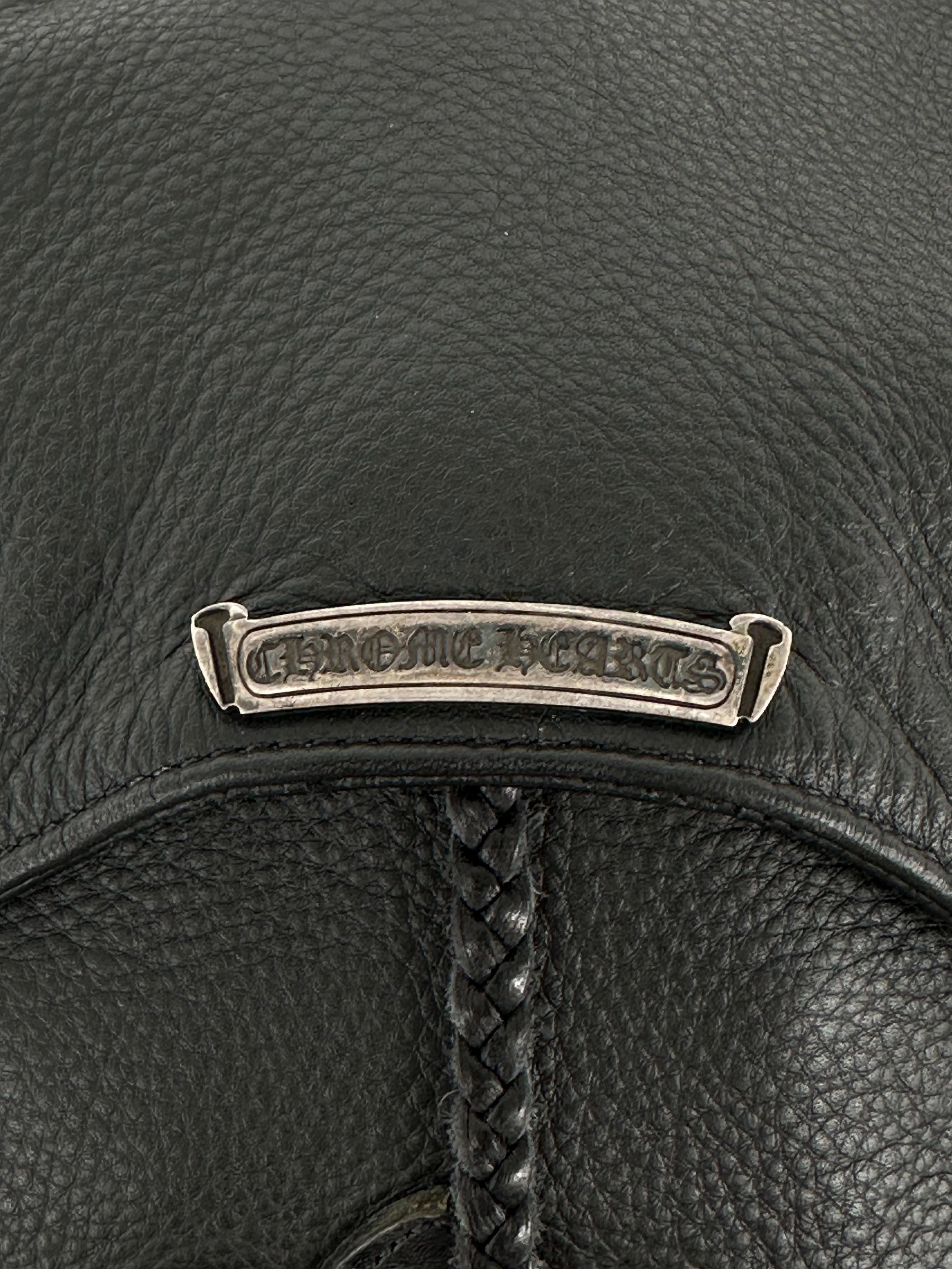 Chrome Hearts Black Leather Gunslinger Backpack