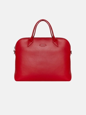 City Vegan Apple Skin Leather Briefcase | Red