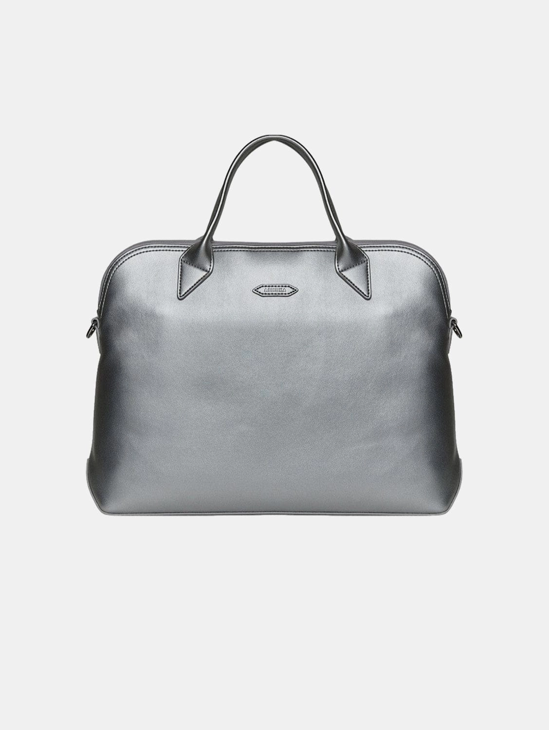 City Vegan Apple Skin Leather Briefcase | Silver