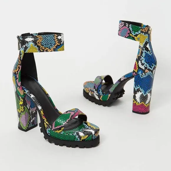 Claire Multi Snake Lug Heels