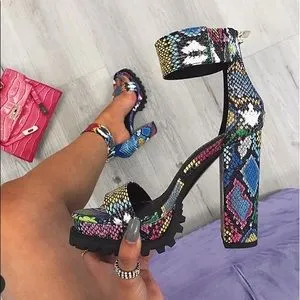 Claire Multi Snake Lug Heels