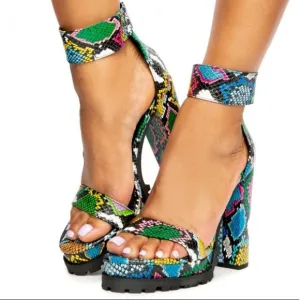 Claire Multi Snake Lug Heels