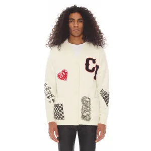 Collegiate Cardigan Sweater In Winter White