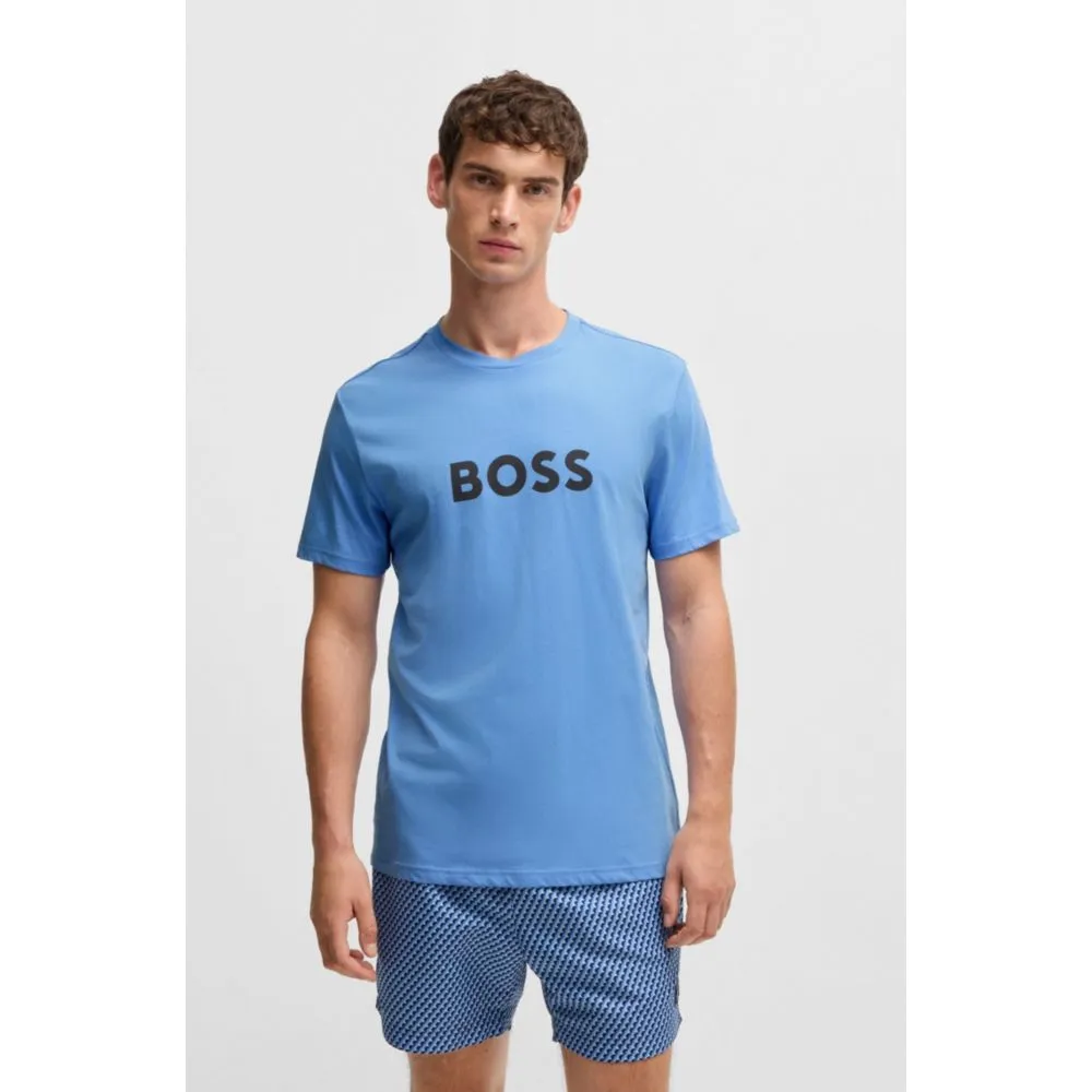Cotton-jersey regular-fit T-shirt with SPF 50  UV protection