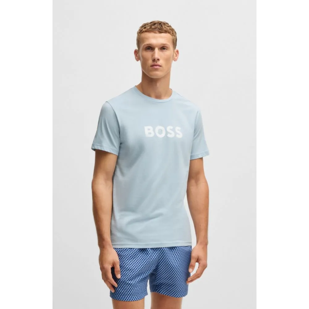 Cotton-jersey regular-fit T-shirt with SPF 50  UV protection