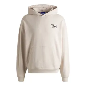 Cotton-terry hoodie with embroidered artwork