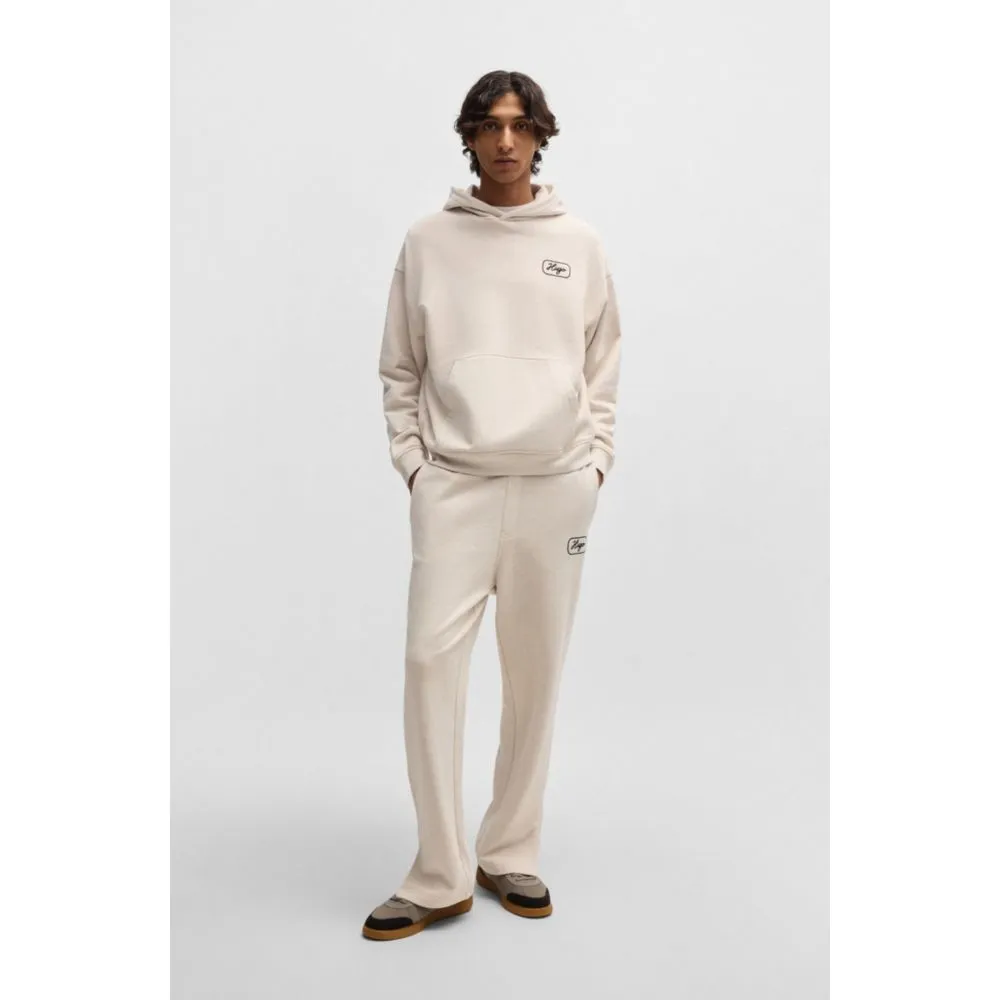 Cotton-terry hoodie with embroidered artwork