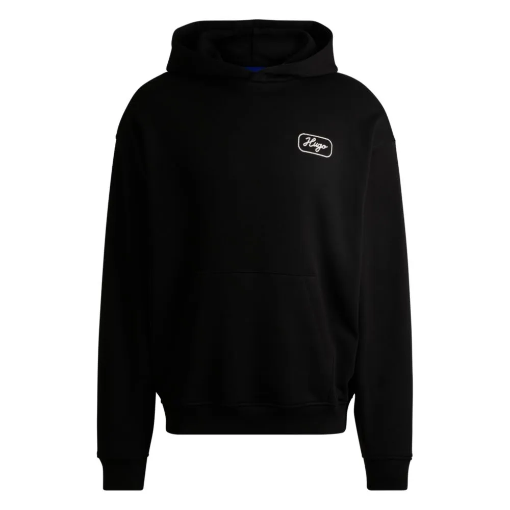 Cotton-terry hoodie with embroidered artwork