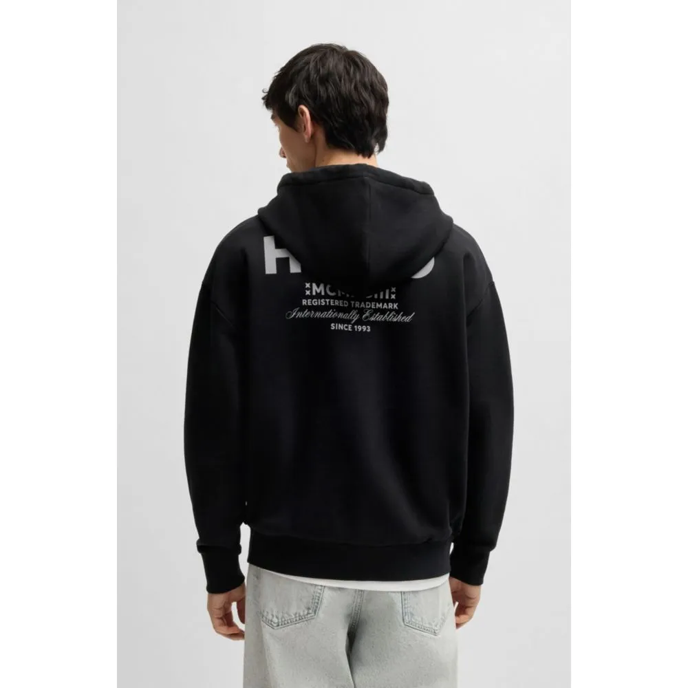 Cotton-terry hoodie with logo prints