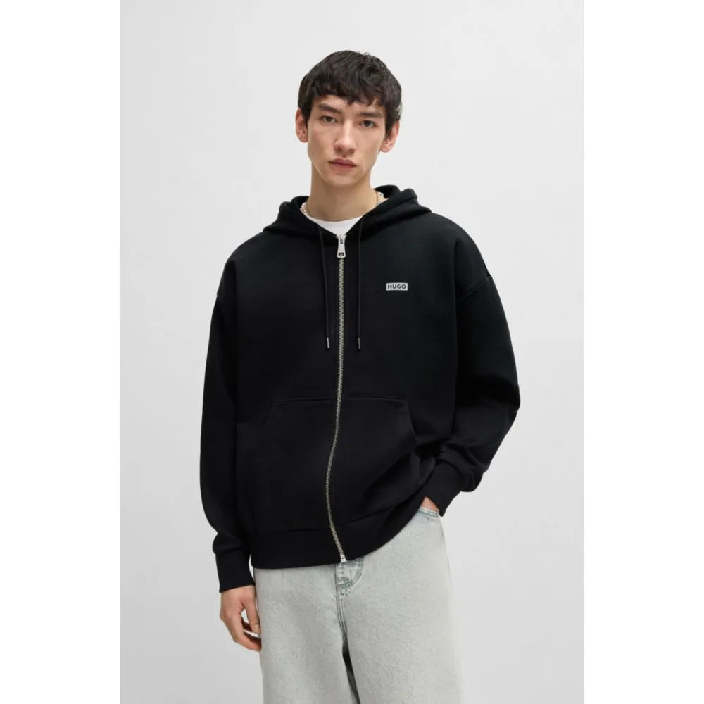 Cotton-terry hoodie with logo prints