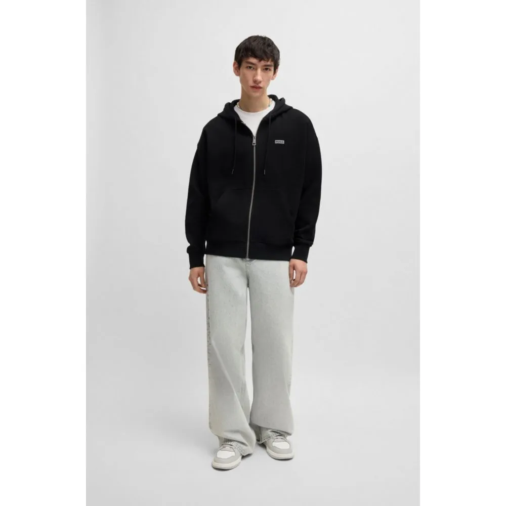 Cotton-terry hoodie with logo prints