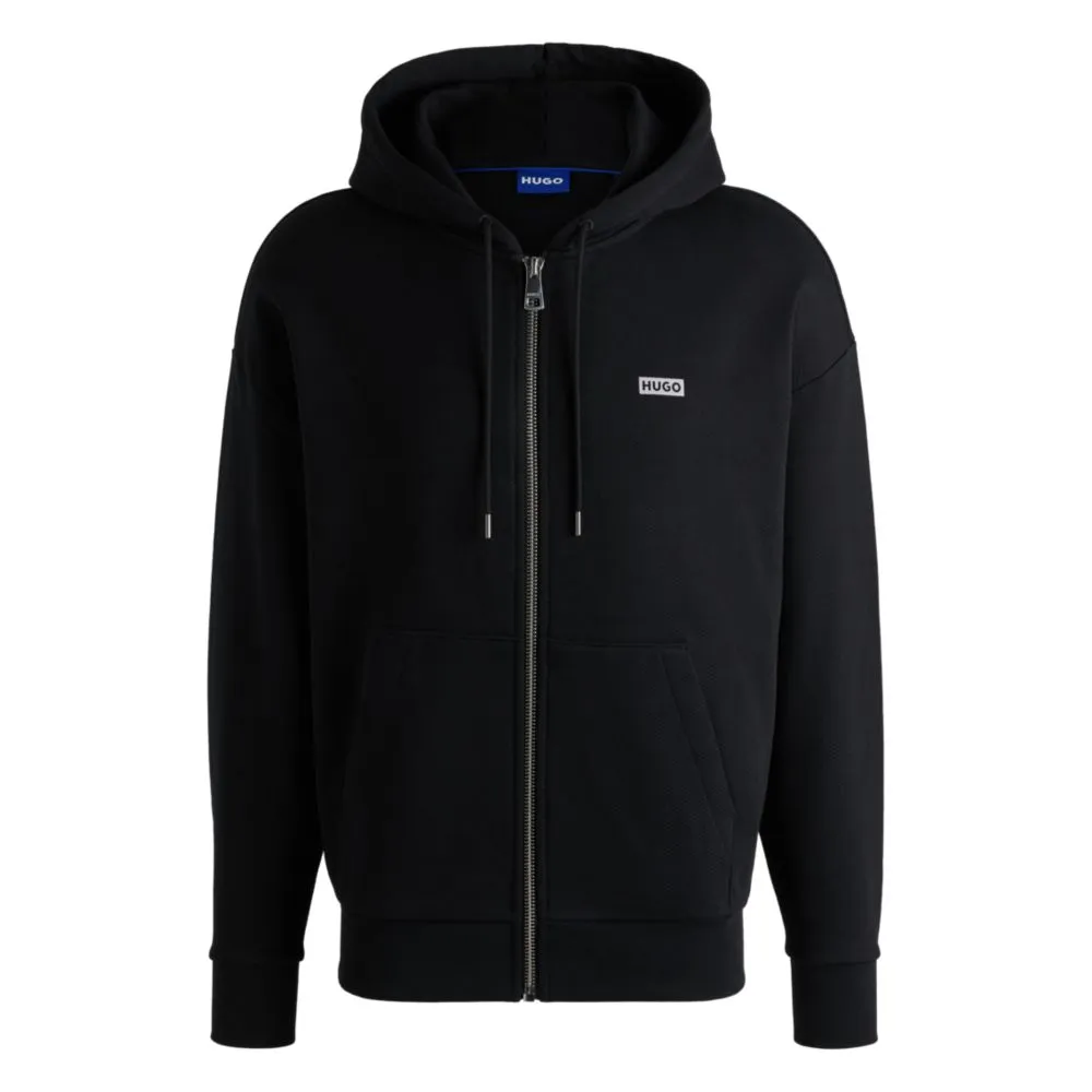 Cotton-terry hoodie with logo prints