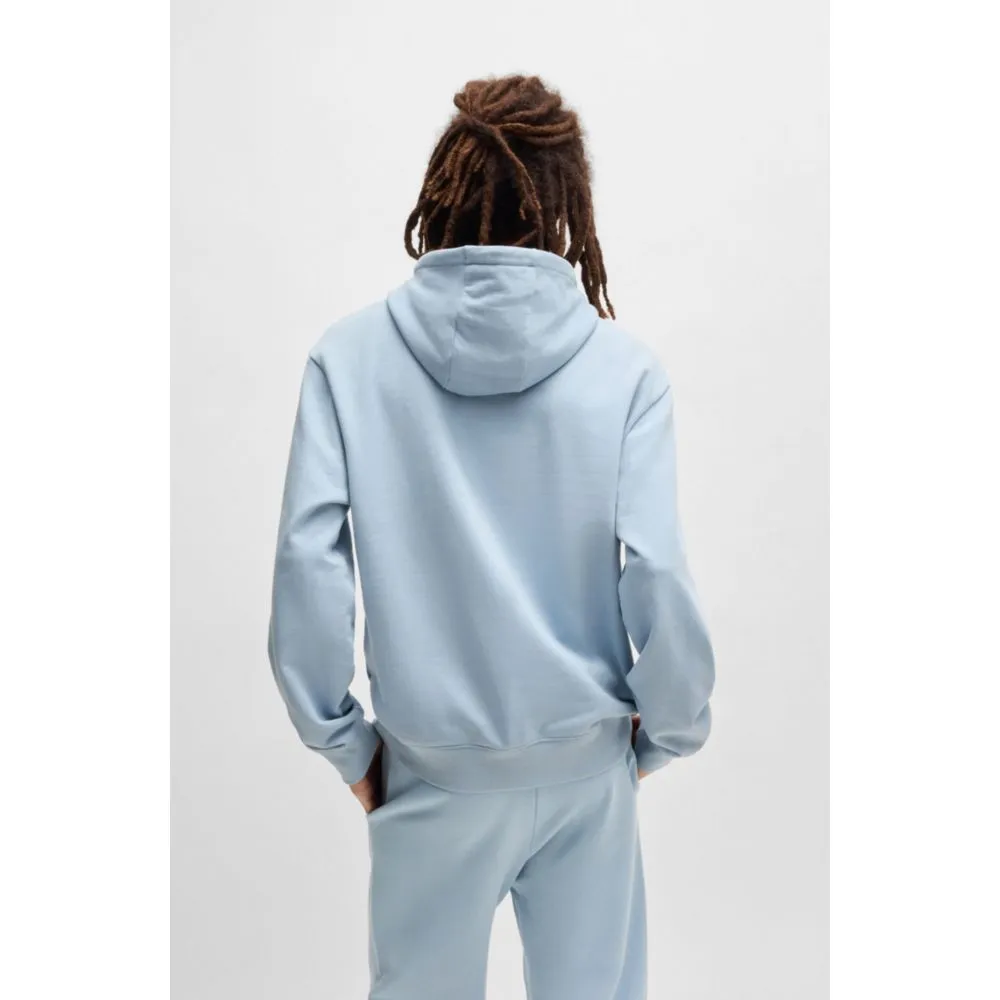 Cotton-terry relaxed-fit hoodie with logo print