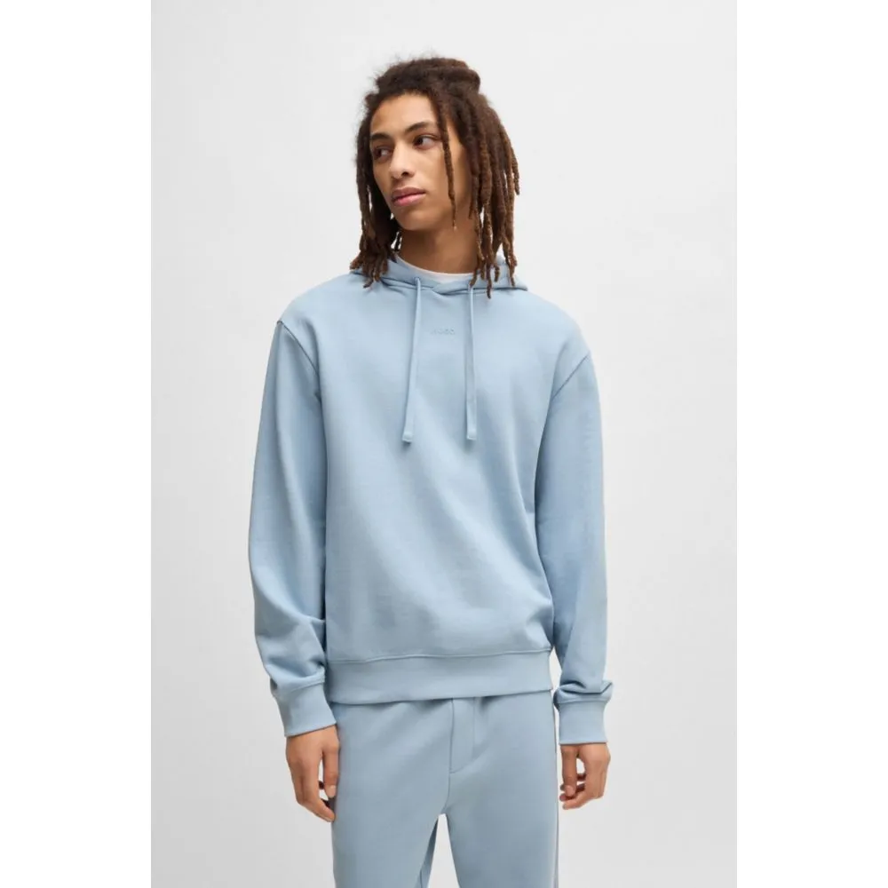Cotton-terry relaxed-fit hoodie with logo print