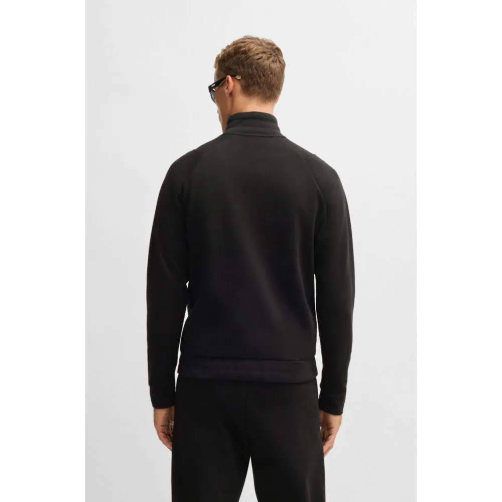 Cotton zip-neck sweatshirt with Double B monogram