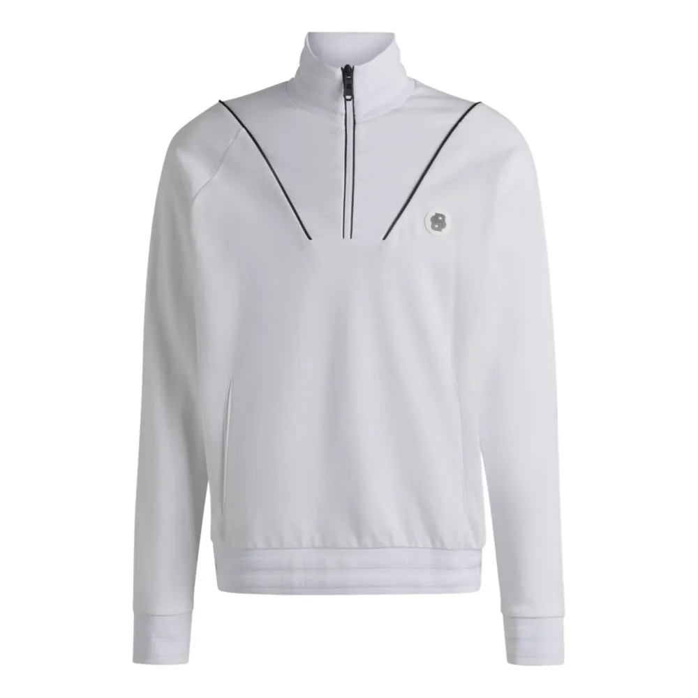 Cotton zip-neck sweatshirt with Double B monogram