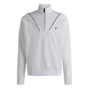 Cotton zip-neck sweatshirt with Double B monogram