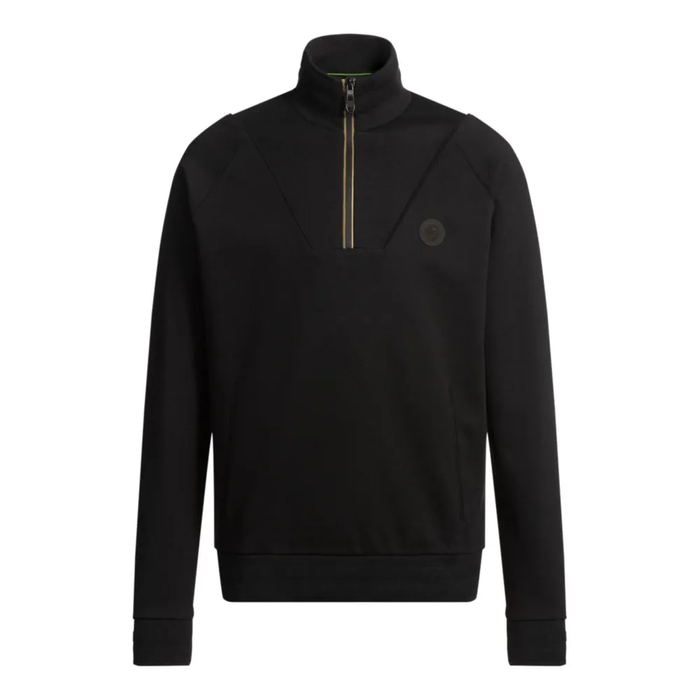 Cotton zip-neck sweatshirt with Double B monogram