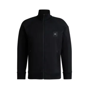 Cotton zip-neck sweatshirt with Double B monogram