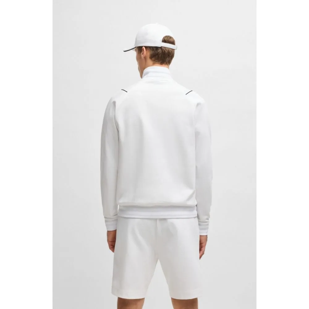 Cotton zip-neck sweatshirt with Double B monogram