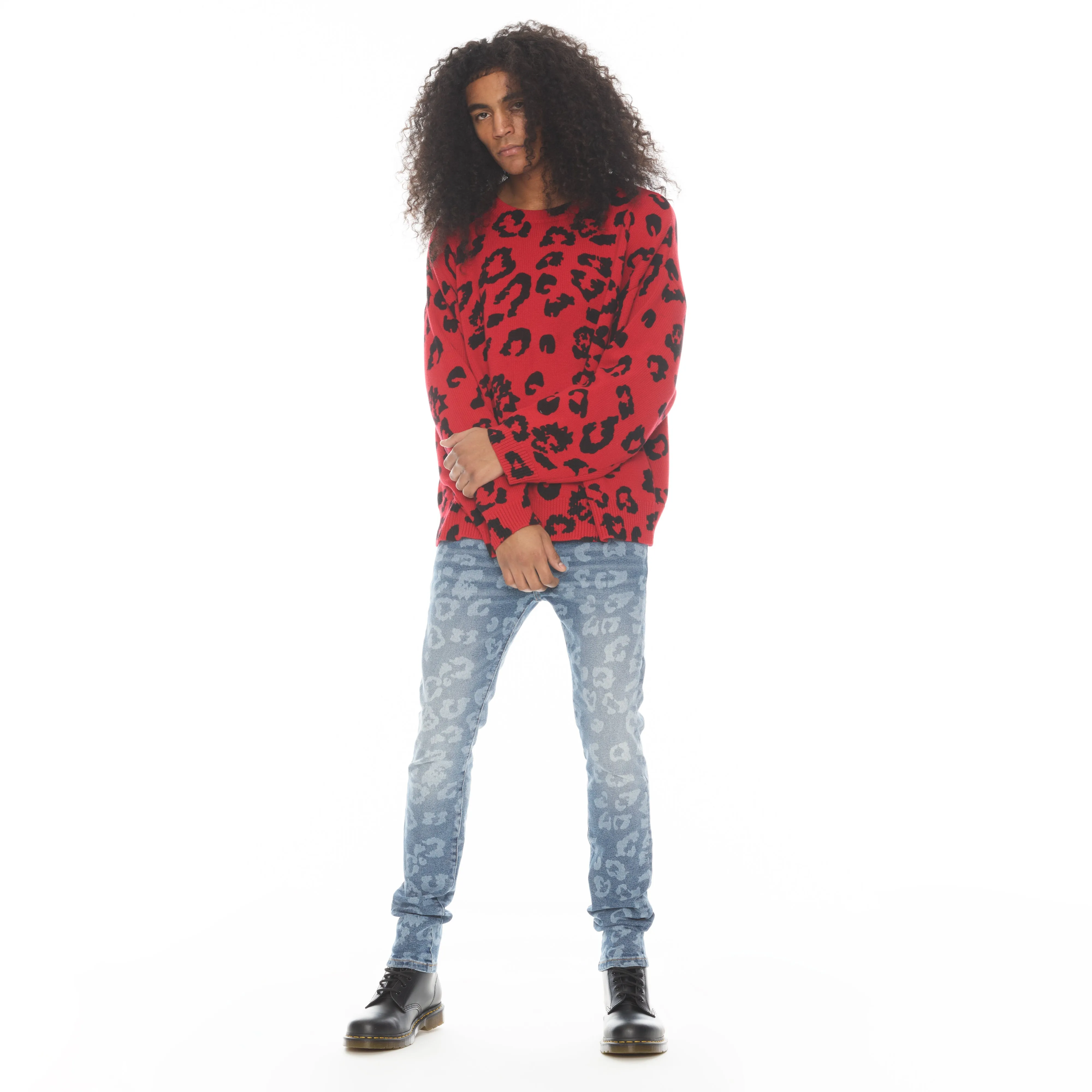 Crew Neck Sweater In Cheetah