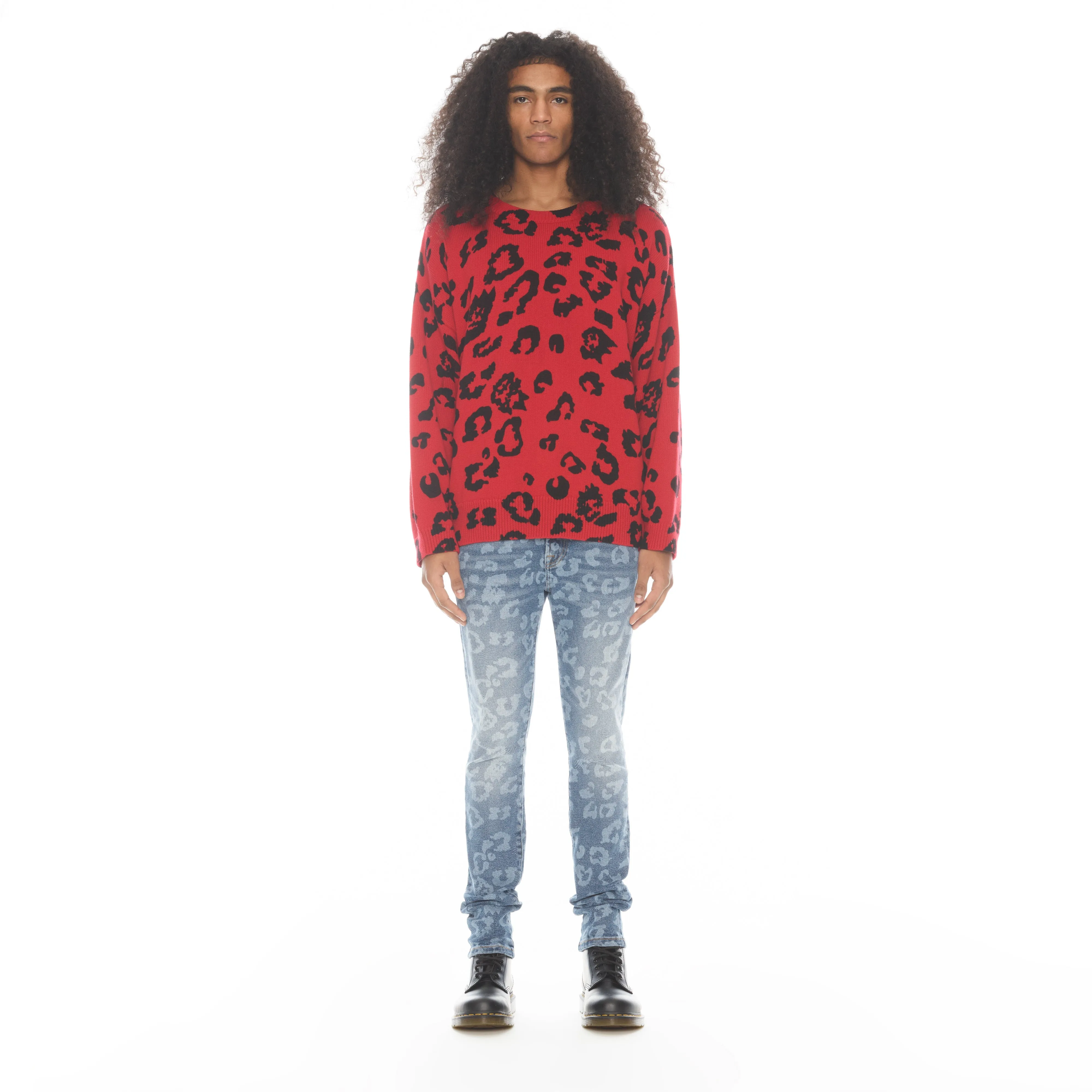 Crew Neck Sweater In Cheetah