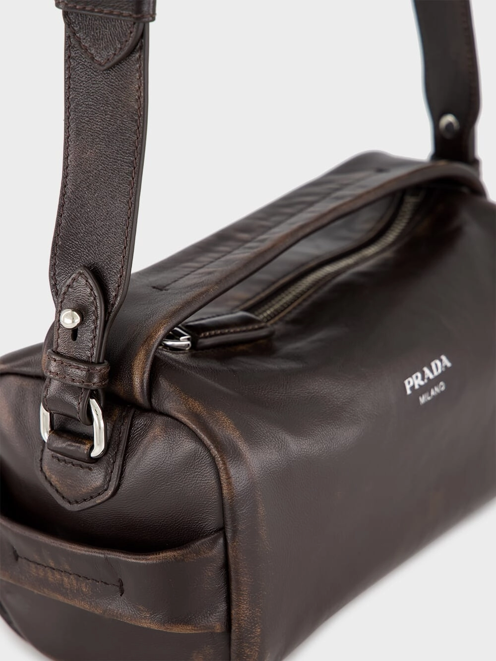 Dark Brown Nappa Leather Shoulder Bag