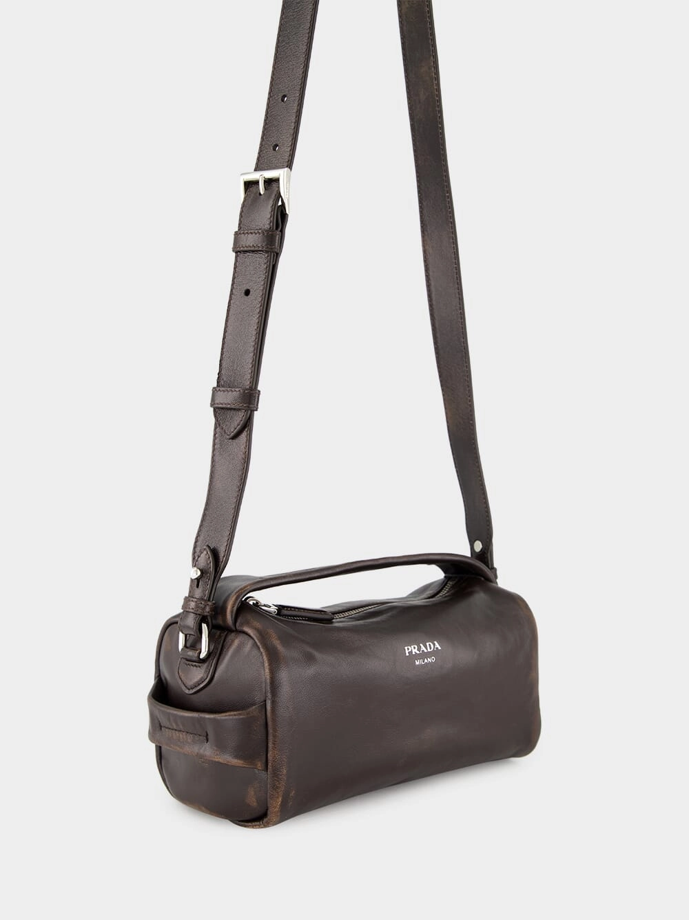 Dark Brown Nappa Leather Shoulder Bag