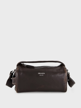 Dark Brown Nappa Leather Shoulder Bag