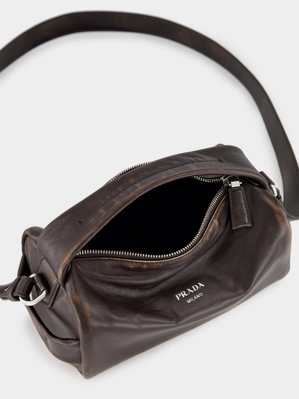Dark Brown Nappa Leather Shoulder Bag