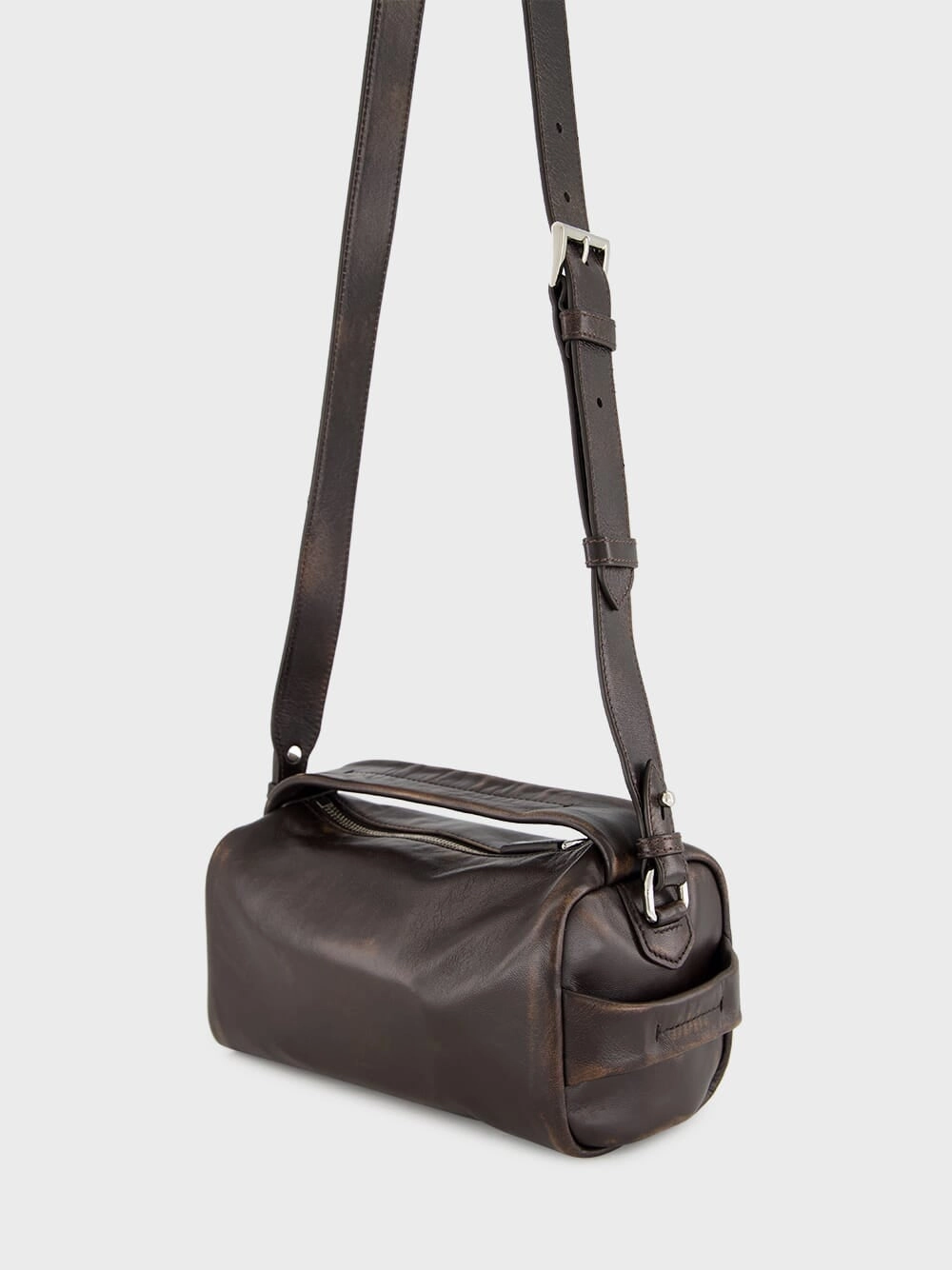 Dark Brown Nappa Leather Shoulder Bag