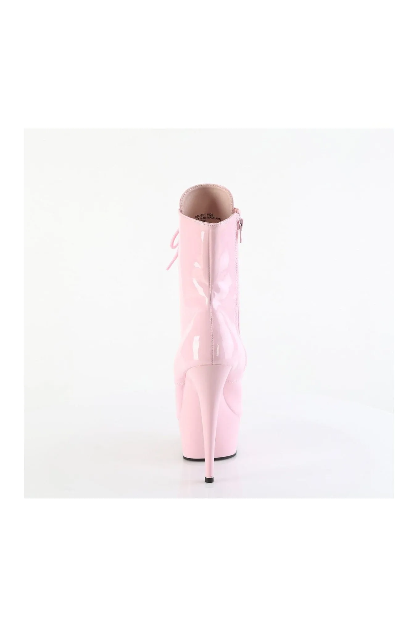 DELIGHT-1020 Pink Patent Ankle Boot