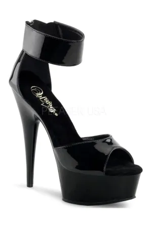 DELIGHT-670-3 Platform Sandal  | Black Patent