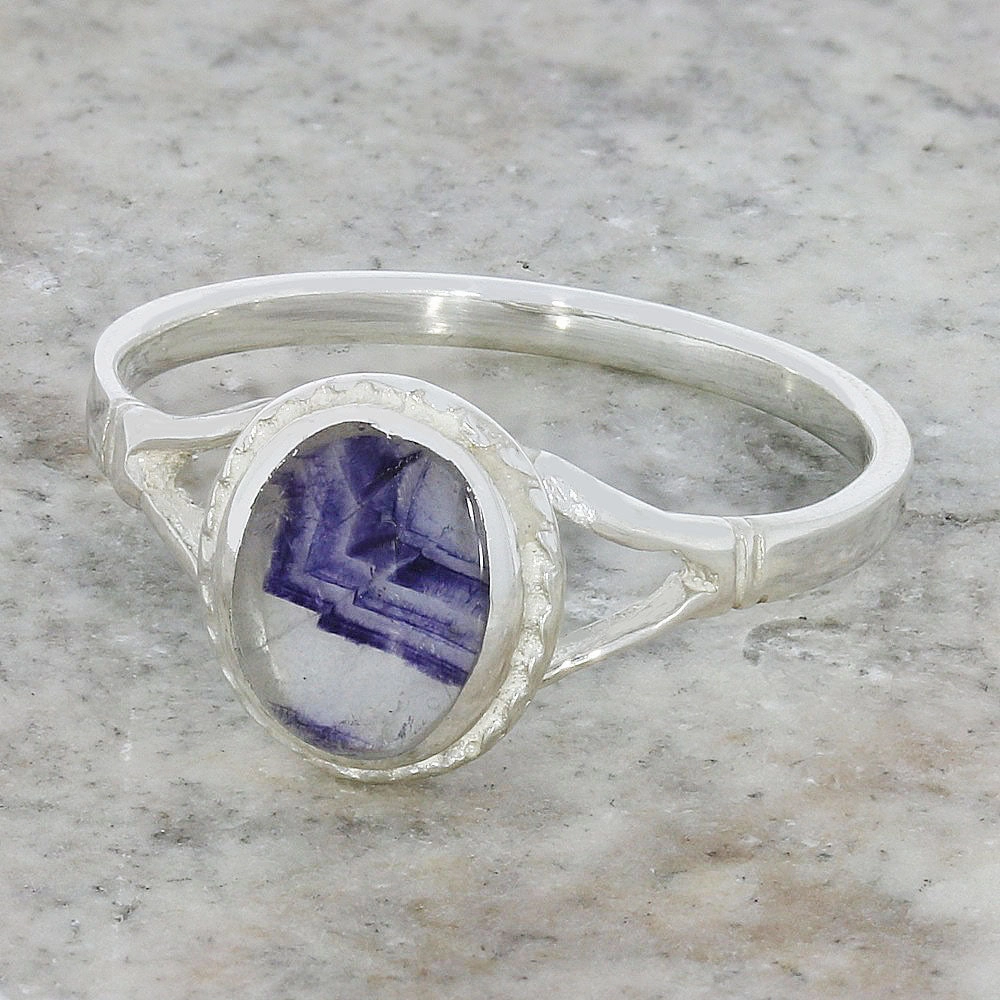 Derbyshire Blue John Sterling Silver Ring