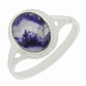 Derbyshire Blue John Sterling Silver Ring