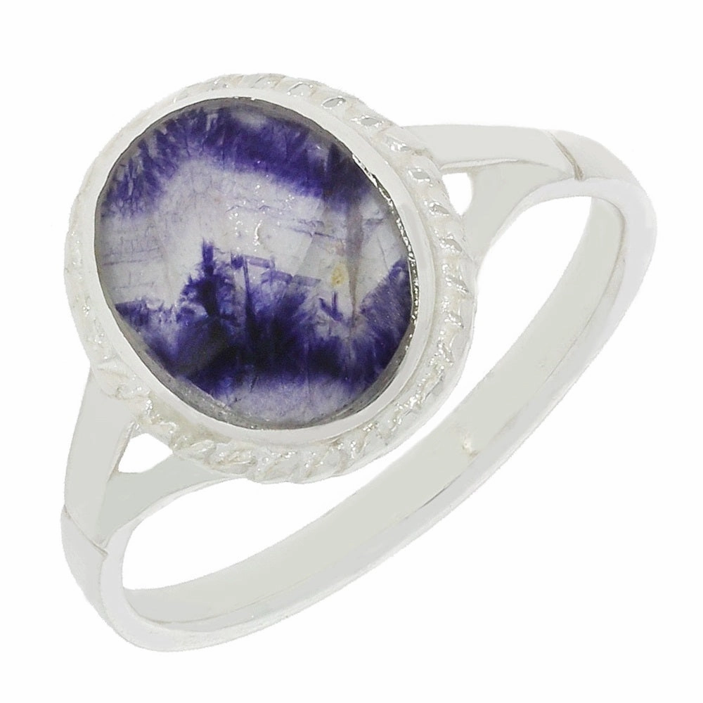 Derbyshire Blue John Sterling Silver Ring