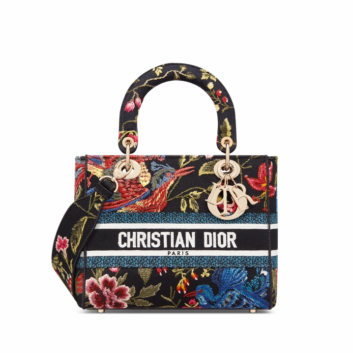 Dior Medium Lady D-Lite Bag - Dior Birds Embroidery - Current Season